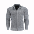 Men Slim Sweaters Stand Collar Fit Zipper Men Solid Cotton Thick Warm Sweater